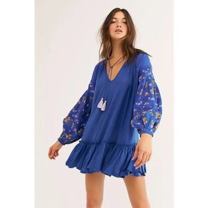Free People Mix It Up Dress in Blue NWOT Size XS